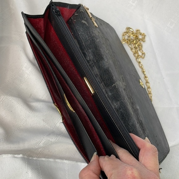 Givenchy Black Quilted Leather Flat Clutch Flap Bag on Chain Small Night Out - Picture 13 of 17